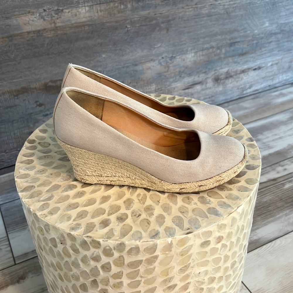 J Crew wedges! Linen material